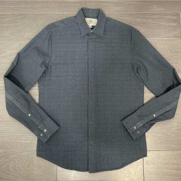 WRK Work Rest Karma Quilted Snap Button Down Flannel Shirt Casual Grid Mens XS - Picture 13 of 15
